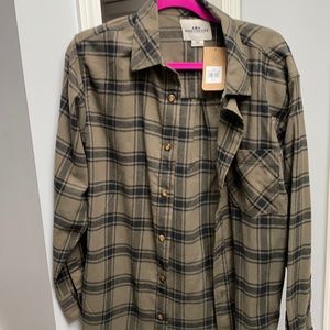 Male flannel — tags still on